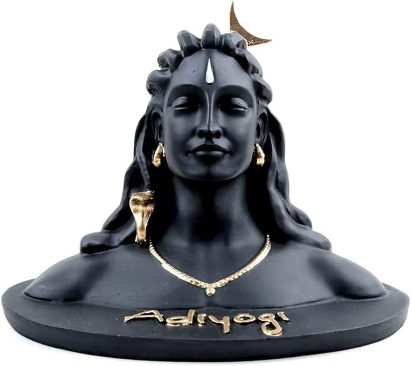Adiyogi Shiva Statue for Car Dash Board, Pooja & Gift, Mahadev Murti, Idol, Lord Adiyogi Shankara for Home & Office Decor/Diwali Gifts Items (Black-5.5Inches)