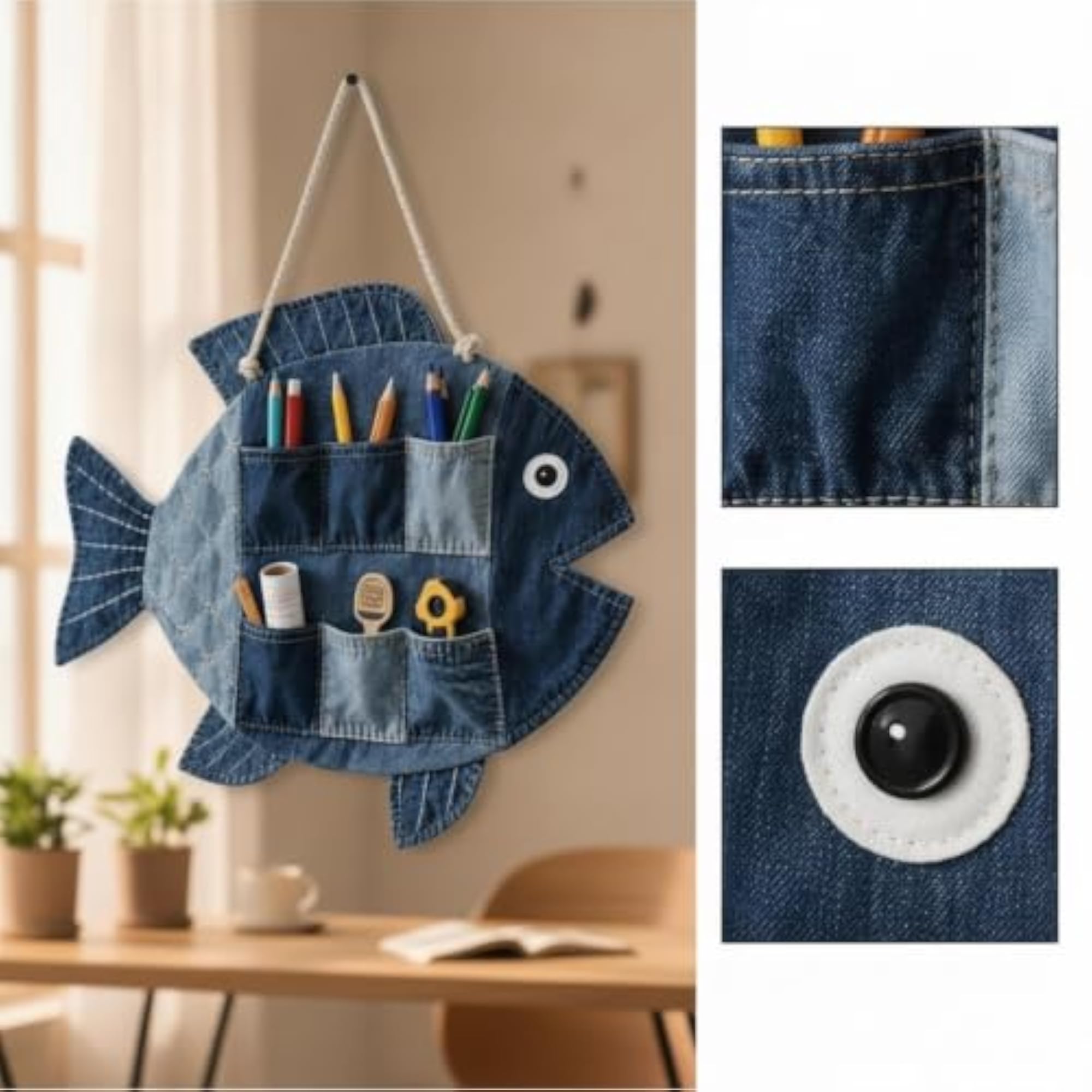 Fish-Shaped Wall Organizer Decorative Storage