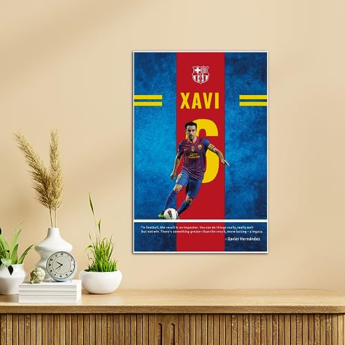 Image of TenorArts Xavi Hernandez Poster Barcelona Quotes Wall Posters Adhesives on back with Thick 300 GSM Matt Finish Papers (18inches x 12inches)