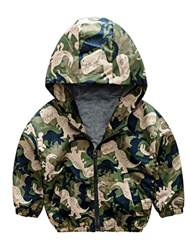 Btgixsf Baby Boys Dinosaur Hooded Zip Jackets Windbreaker Coat For Toddler Lightweight Outwear 508 4T #TOP9