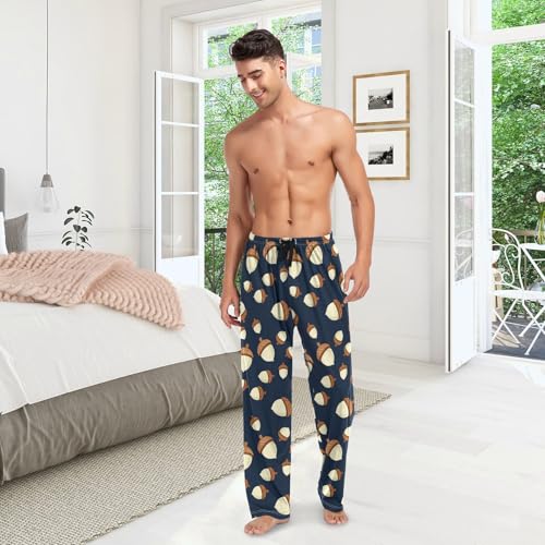 J JOYSAY Acorn Navy Blue Pajama Pants Mens Lounge Pants Straight-Fit Men Pajama Bottoms 6