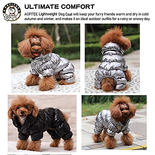 Aofitee Dog Coat, Waterproof Dog Jacket For Winter, Fullbody Dog Coats Snowsuit, Windproof Puppy Down Jacket Puffer Coat, Fleece Winter Vest For Dogs, Cold Weather Dog Coats For Small Dogs, Silver, Xl #TOP5