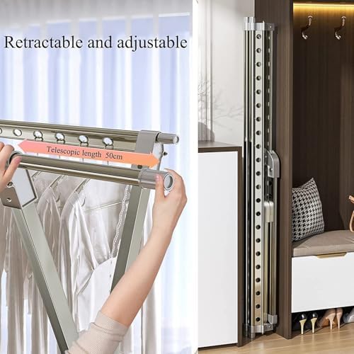 Foldable Clothes Drying Rack for Outdoor, Portable Space-Saving Laundry Hanger with Adjustable Angle, Anti-Rust Aluminum Alloy