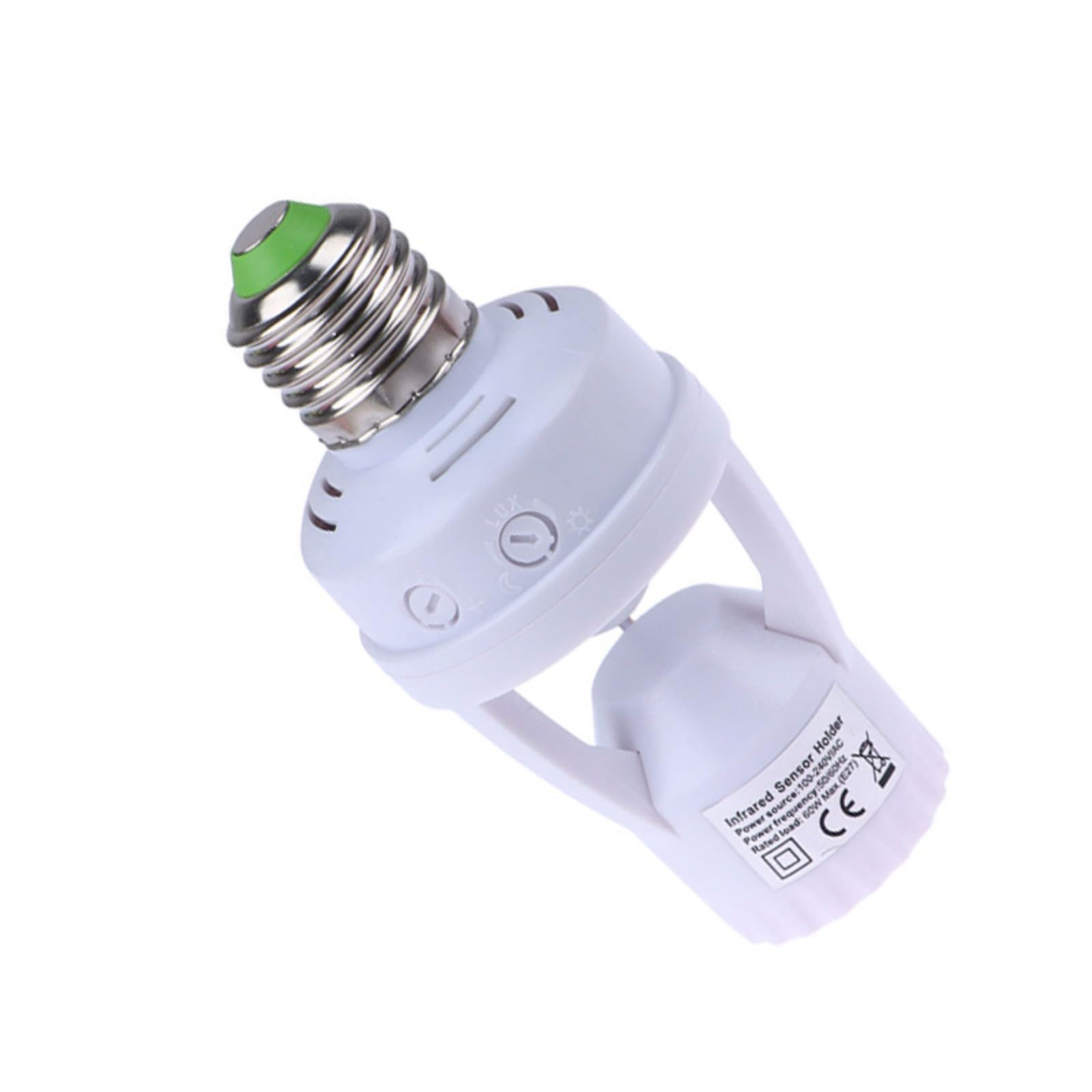 YWLUUOO Led Bulb Holder with Motions Sensors E27 Socket Lamp Base Adapter Converters PIRs Human Induction Detectors Motions Activated Bulb Adapter