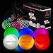 BattlePulse 300-hr Glow Golf Balls with Mesh Bag - Water Resistant, LED Light, 6 pc Set