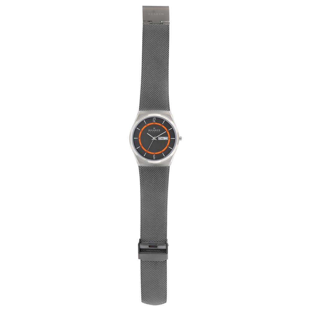 Skagen Melbye Titanium Zegarek dla mężczyzn, kwarcowy mechanizm z trzema wskazówkami i paskiem ze stali szlachetnej lub skóry