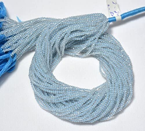 Aquamarine beads rondelles facettées 2.20mm pour réparer et personnaliser des colliers fins