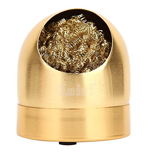 Iron Tip Cleaner Esponja Cautin Base Stand Holder Soldering Iron Tip Cleaner (Gold)