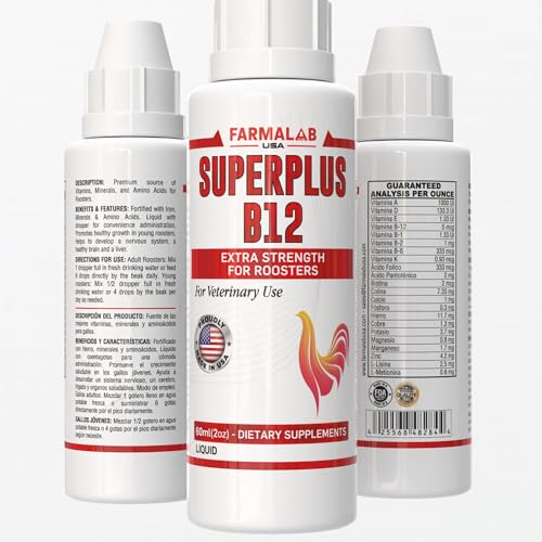 Farmalab Veterinary Super Plus Superplus B-12 Extra Strength for Roosters Superplus para Gallos Birds Poultry Gamefowl