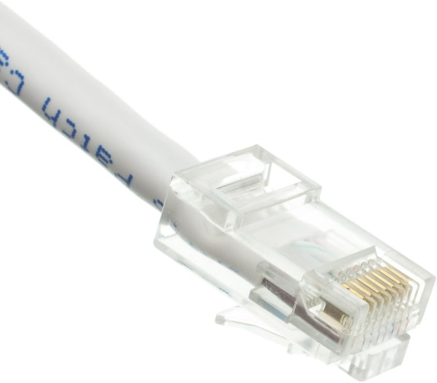 CableWholesale 25 Foot Cat6 White Ethernet Patch Cable, Bootless, 24AWG Network Cable with RJ45 Gold Plated Connector, 4 Pair Stranded Pure Copper, Unshielded Twisted Pair (UTP) Internet Patch Cable
