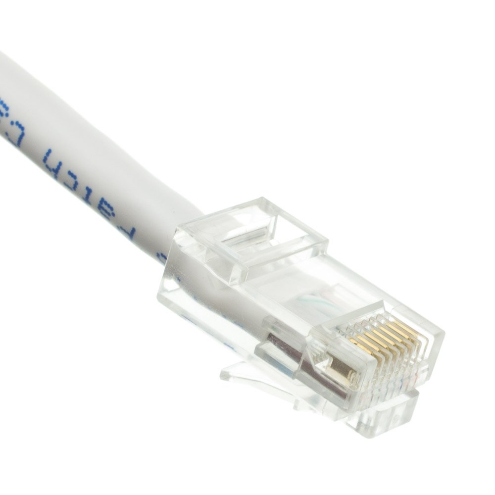 Cat6 biały kabel krosowy Ethernet, bez butów, 30,5 m