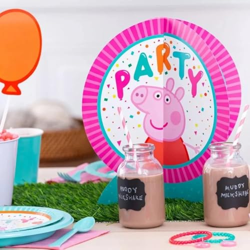 Image of Peppa Pig Confetti Party Centerpiece Kit (Pack of 27) - Vibrant, Colorful & Fun Table Decorations - Ideal for Kids' Birthday Celebrations