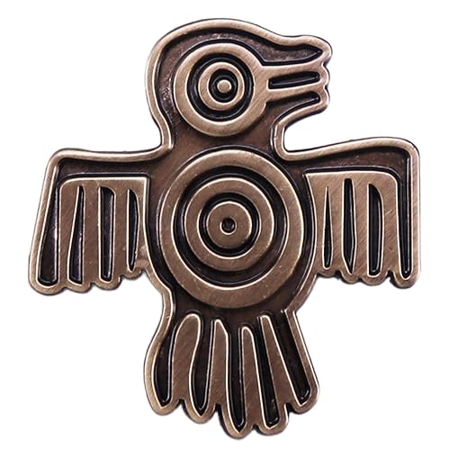 Aztec Spirit Bird Symbol Indigenous Mexico Mexican Empire Mayan 1.2" Enamel Pin Badge
