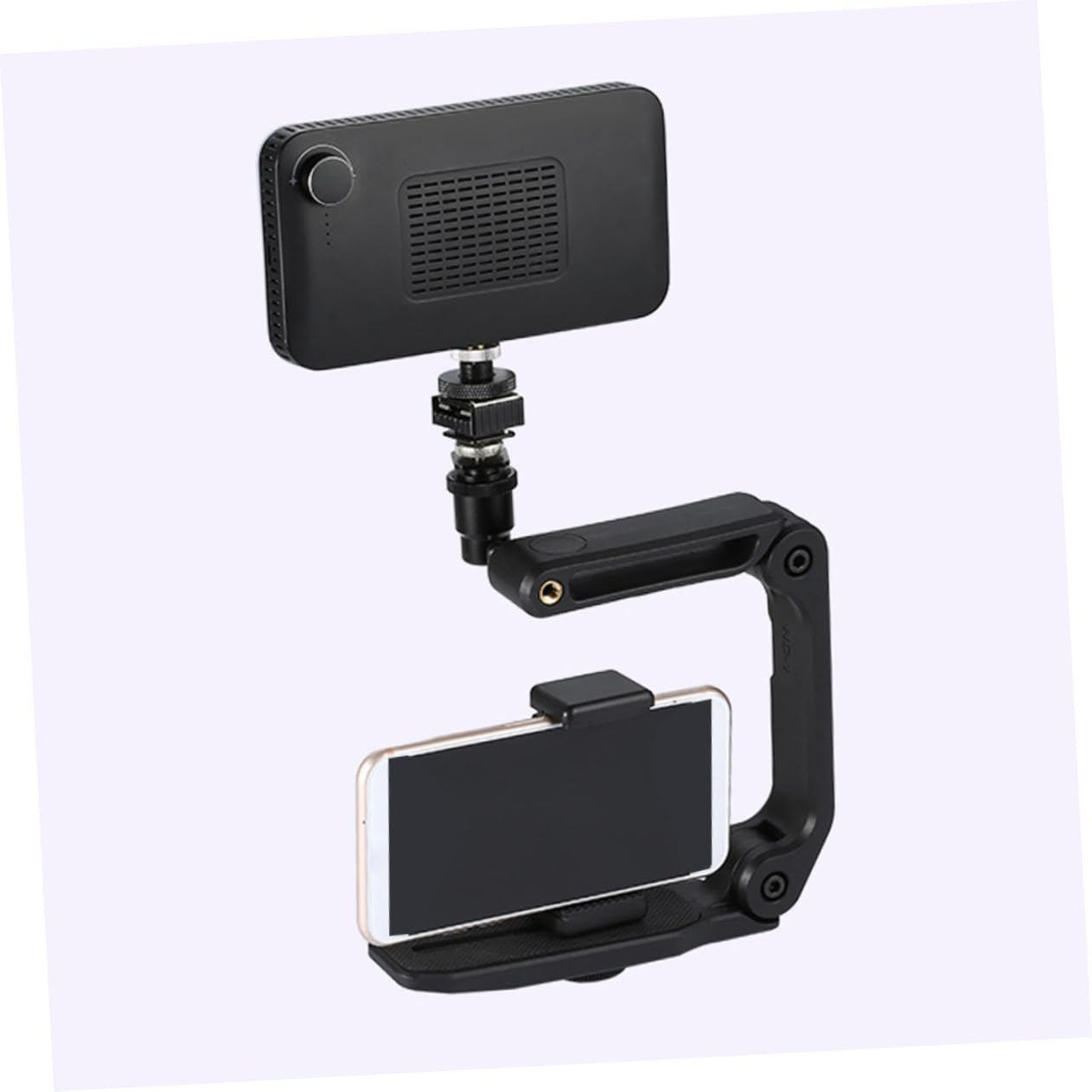 Stabilizzatore Video Manuale a U per Dslr e Camcorder Nero | Pa66 Nylon Fibra di Vetro, Scanalatura U e Foro Standard 1/4, 1 Pezzo Vite Scorrevole