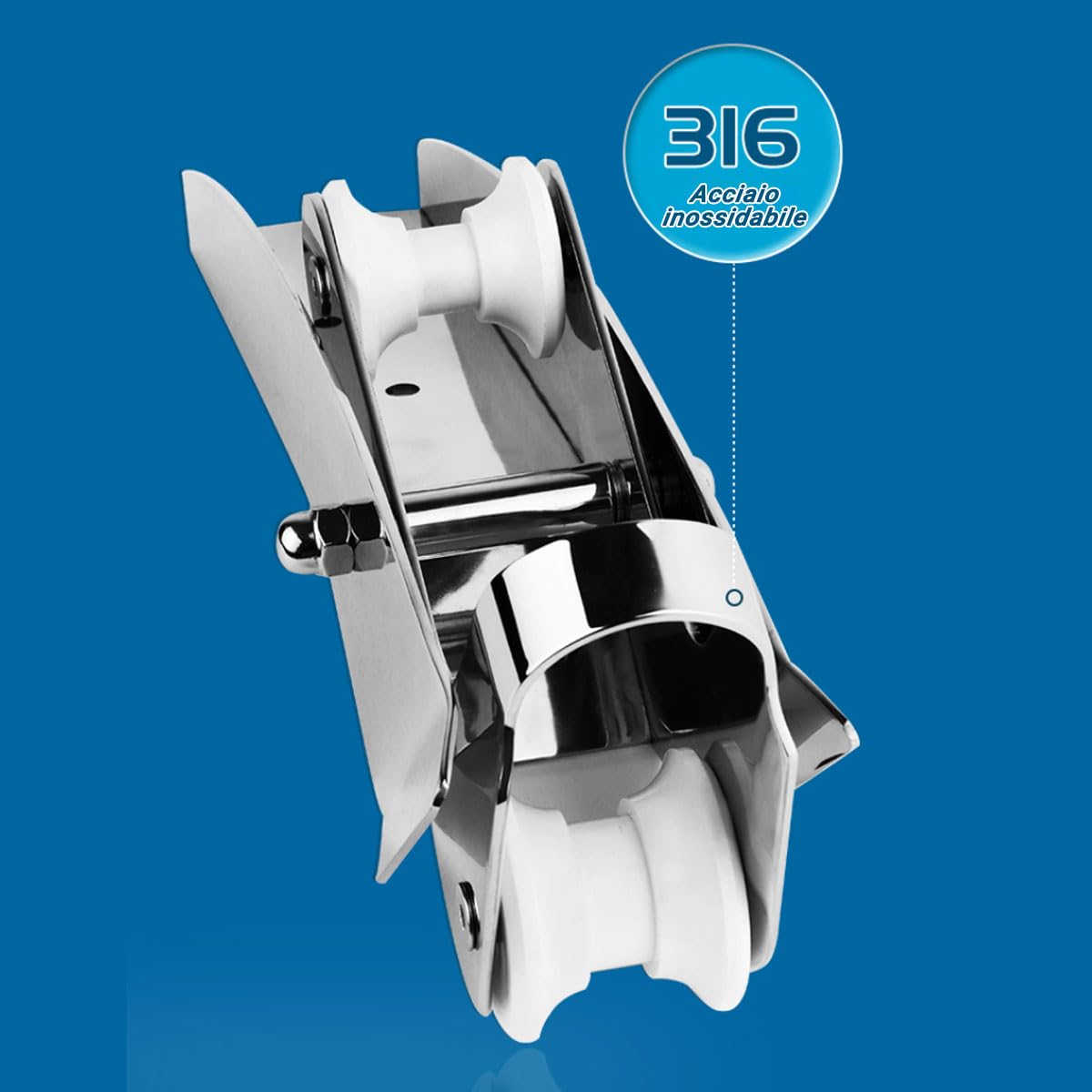 Tbest Musone di Prua di Ancoraggio,Musone di Prua Per Una Barca Rullo di Prua di Prua Per Barca Acciaio Inossidabile 316 7.5‑15Kg 420Mm 16.5In Per Accessorio Hardware Per