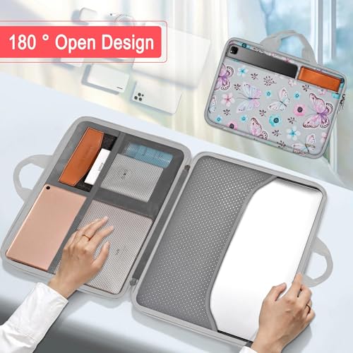 Image of Hseok Laptop Case 13.3-14 Inch Sleeve,TSA Shockproof Computer Handbag,Compatible with MacBook Neo /Pro 14 M5 /M4 /M3 /M2 /M1,All Models 13.3 inch MacBook Air /Pro,XPS 13 /14,Most 13-14 Notebooks,Butterfly