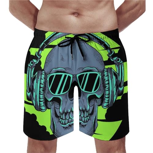 Maillot de bain homme avec poches cordon fini les shorts mouillés motif crâne S