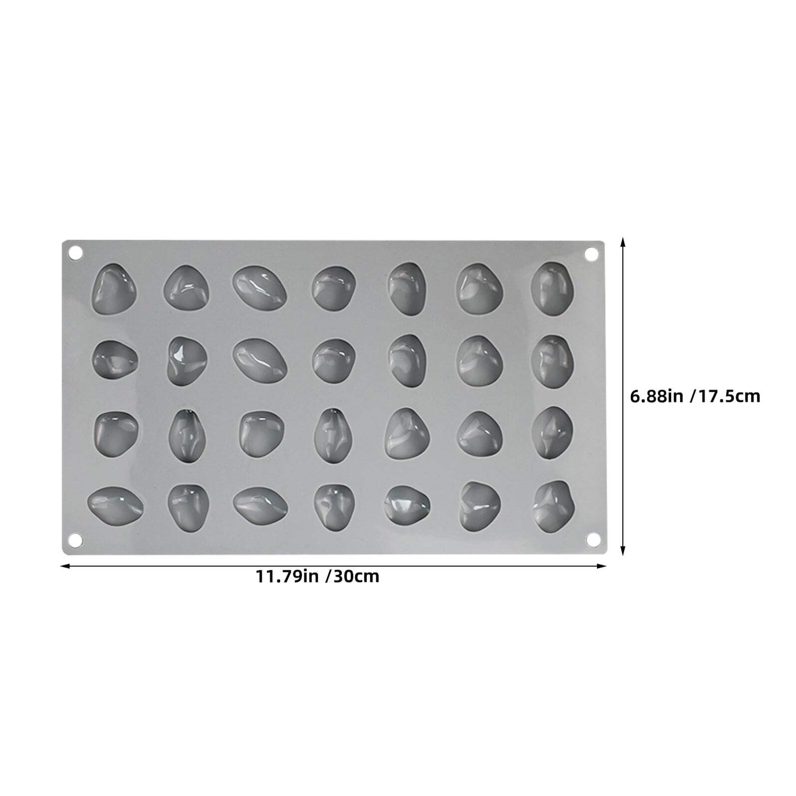 Moule à Chocolat Galets 28 Cavités en Silicone, Lot de 2