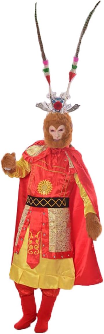 WitHelperDylunSky Halloween Monkey King Latex Mask Journey to the West Clothes
