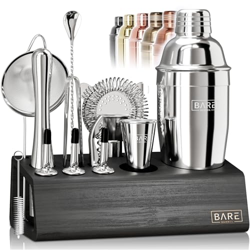 BARE BARREL&reg; Mixology Bartender Kit Bar Set | 14-Piece Cocktail Shaker Set | Martini Barware Mixing...