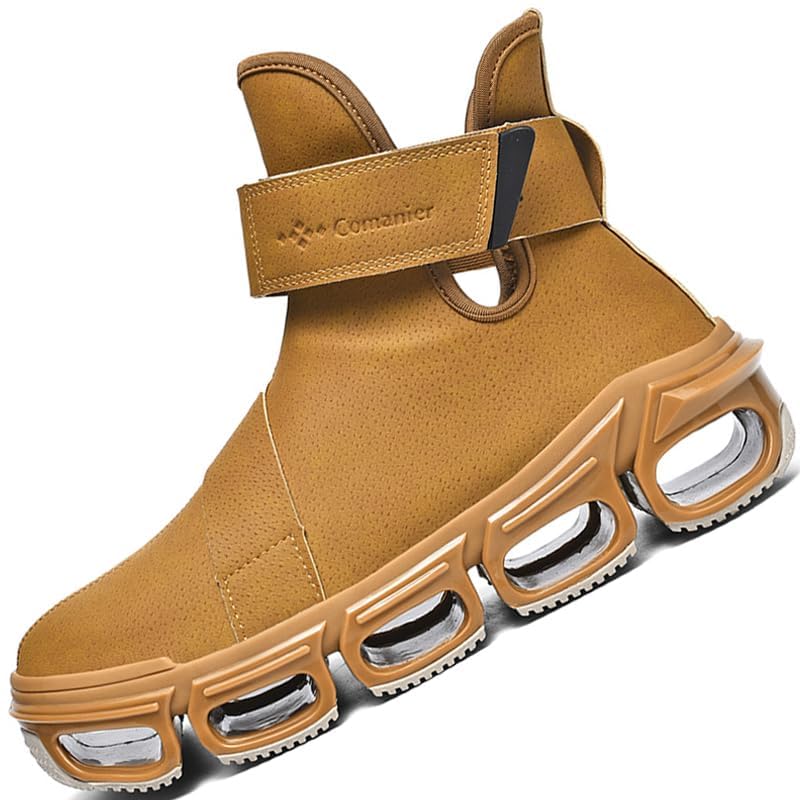 Image of Mens Chelsea Boots Casual For Men Blade Sneakers Sport Fashion High Top Men's Brown Black Size Boot Shoes Man Shoe