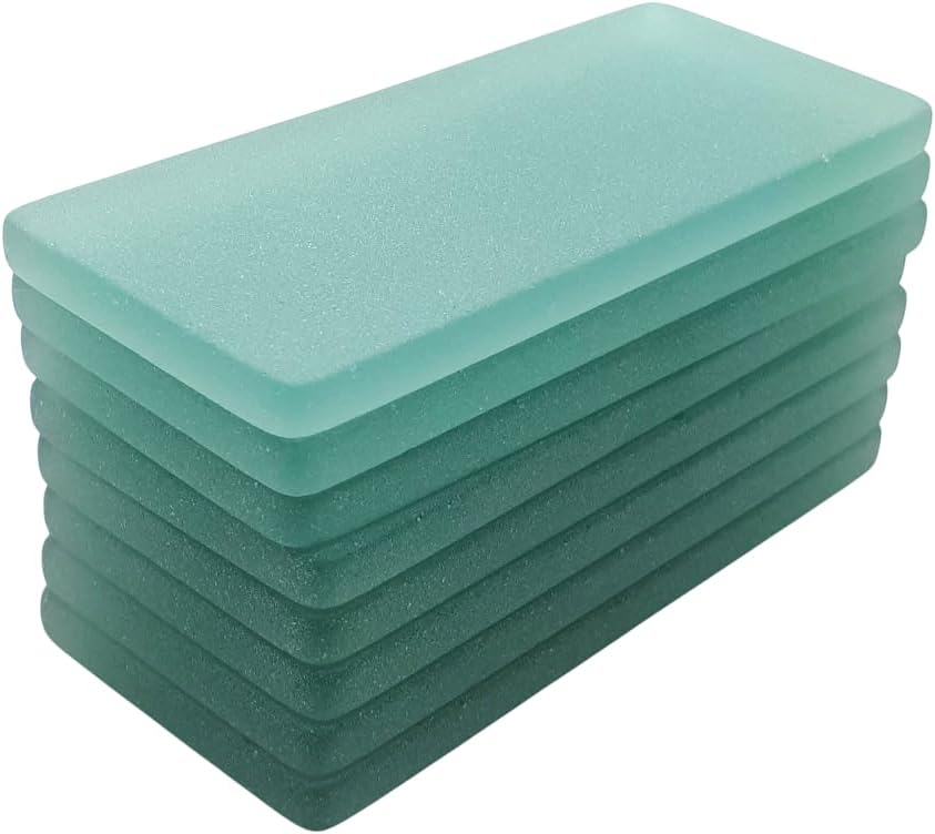 Sea glass place cards - Dark sea green tiles