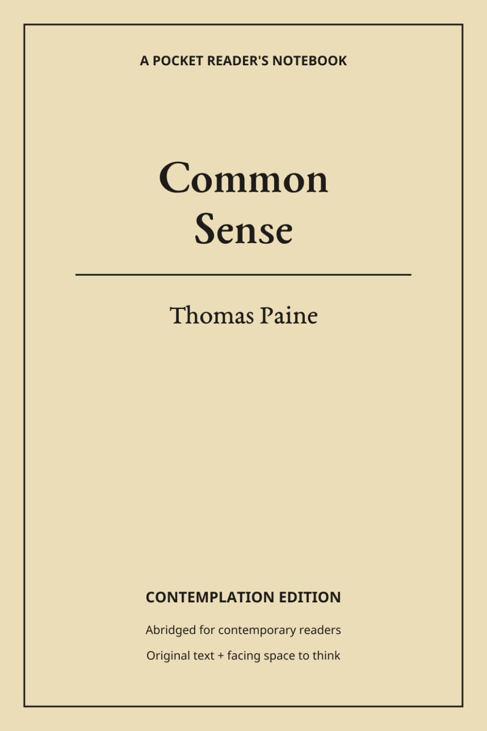 Cover of Common Sense: Contemplation Edition