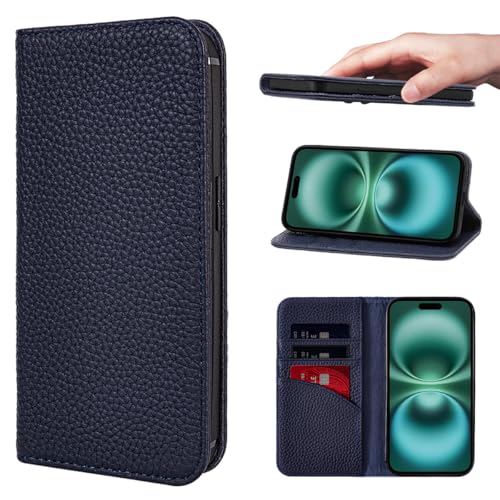 NanHou For �K�p���� iPhone 16 Plus �P�[�X �{�v �蒠�^ �J�o�[ �ϏՌ� �ی� �J�o�[ �{�v �����}�O�l�b RFID�g ���z�^ �g�уJ�o�[ �J�[�h�|�P�b�g �X�^���h�@�\ �ɓK���� �A�C�t�H�� 16 Plus - ���C�����u���[