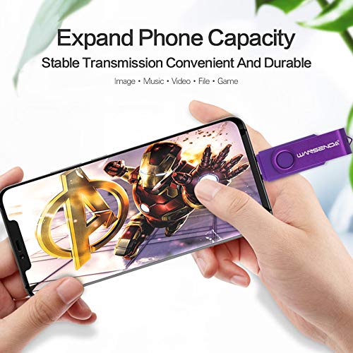 Wansenda 128Gb Usb C Flash Drive, 2 In 1 Usb 3.0/3.1 Type C Thumb Drive, Photo Memory Stick For Android Phones/Tablet/Pc/Mac (128Gb, Purple) #TOP6