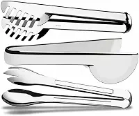Conjunto de Pegadores em Aço Inox, 20cm, 3 Peças - Pegador para Macarrão, Massas, Salada, Frios e Multiuso, Utensílios de Cozinha Profissionais