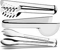 Conjunto de Pegadores em Aço Inox, 20cm, 3 Peças - Pegador para Macarrão, Massas, Salada, Frios e Multiuso, Utensílios de Cozinha Profissionais