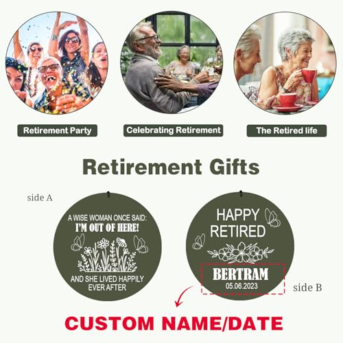 Image of ASTARIN Personalized Happy Retirement Wind Chimes, 36 inch Deep Tone Retire Wind Spinner Gift for Women Men Teacher Coworker 2024, Going Away Farewell Gifts