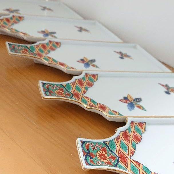 Amazon.co.jp: 美濃焼 翔山窯 羽子板型 銘々皿揃 5枚セット 縁起物