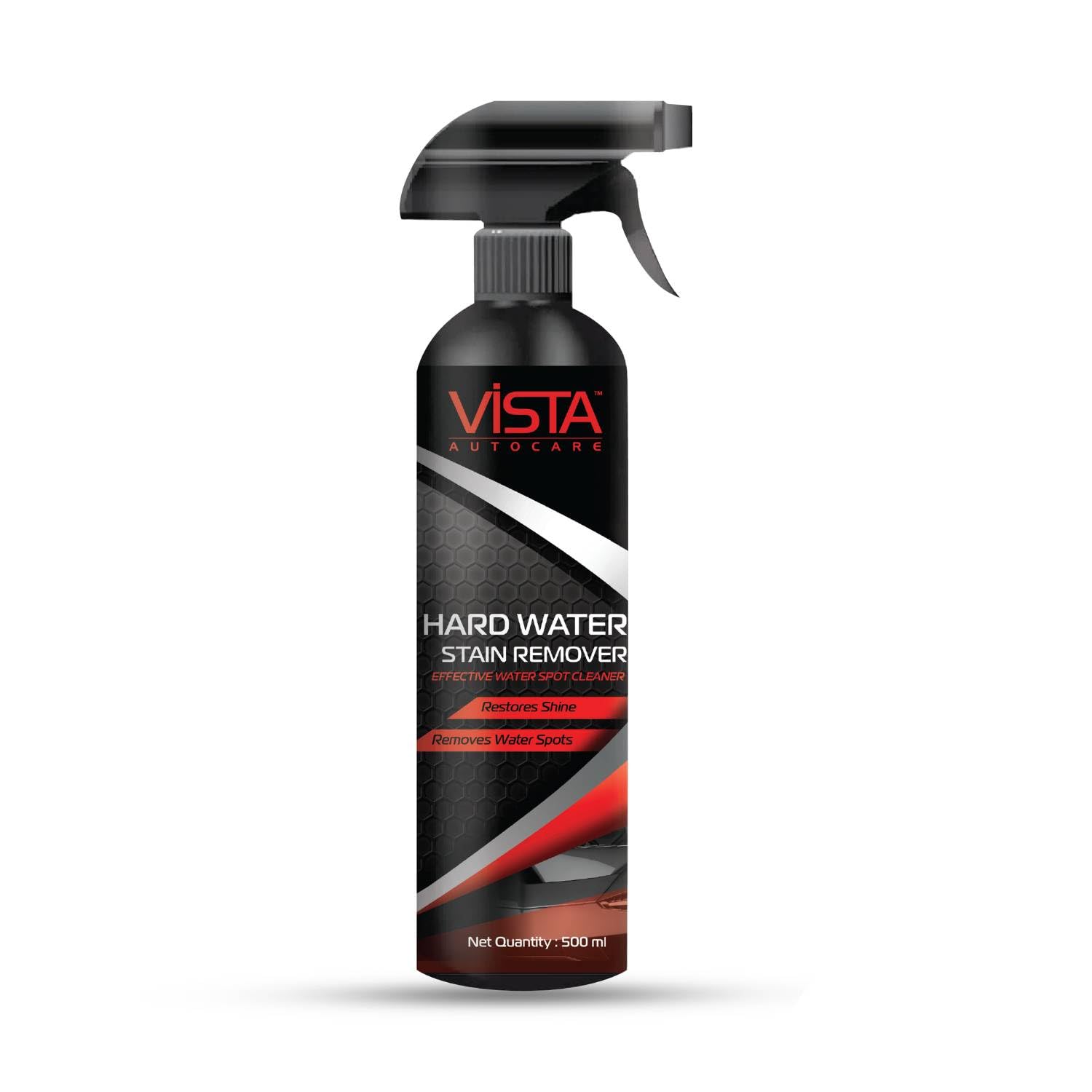Vista Auto Care Hard Water Stain Remover 500 ml Spray | Limescale & Mineral Deposit Cleaner | Restores Shine & Safe on Painted Surface, Chrome, Metal, Glass, Kitchen, Bathroom, Shower, Sink & Tiles