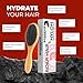 Bossman Men's Boar and Nylon Bristle Hair and Beard Brush - Detangling & Straightening Wooden Oval Wet Brush - Ergonomic Bamboo Design