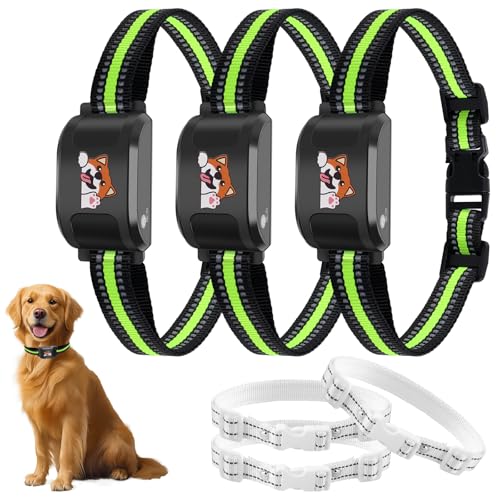GPS + Wireless Dog Fence & Training Collar – No Subscription, App Geo-Fence 3280ft, 60-164ft Bluetooth Training, 3 Correction Modes, Auto Sleep/Wake, 7-Day Battery, 3-Dog Support (Black(3 Pack))
