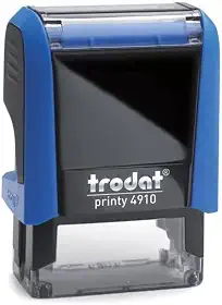 Carimbo Trodat Printy 4.0-26x9mm- Não está incluso a arte (borrachinha), destinado as pessoas que já tem um carimbo antigo desgastado ou com mau funcionamento e deseja trocar por um novo.(Azul/Preto)