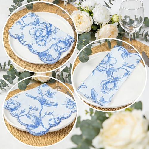Servilletas de Tela Azules Floral Set x4 45x45 cm miniatura 3