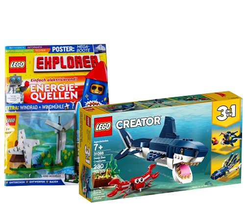 Collectix Lego Set - Creator 3-in-1 Bewohner der Tiefsee 31088 + Lego Explorer Heft Nr.10 (Rätsel, Wissen) inklusive…