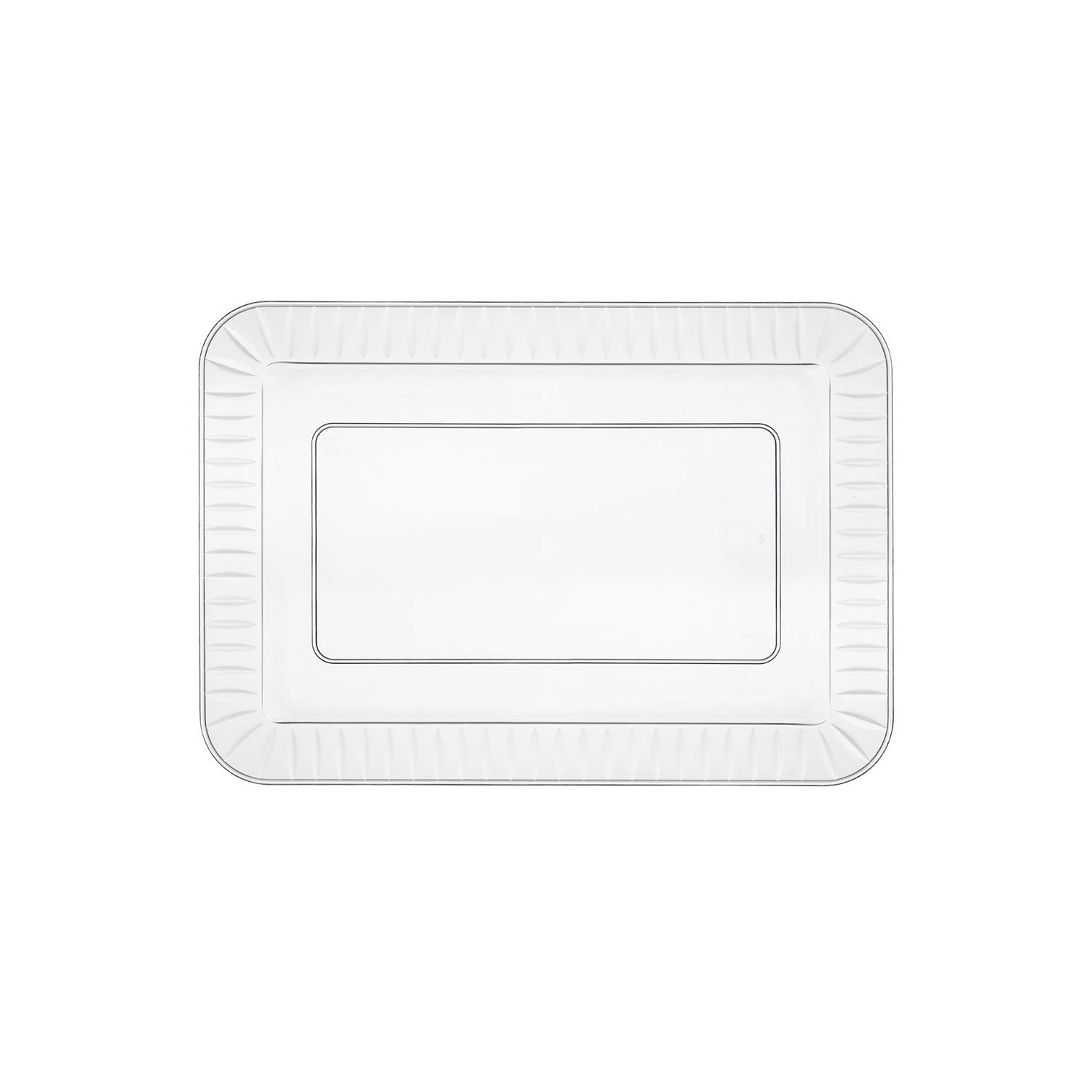 Party Essentials Elegance Quality Hard Plastic 5 x 7-Inch Rectangular Appetizer Plates, Clear, 24 Count