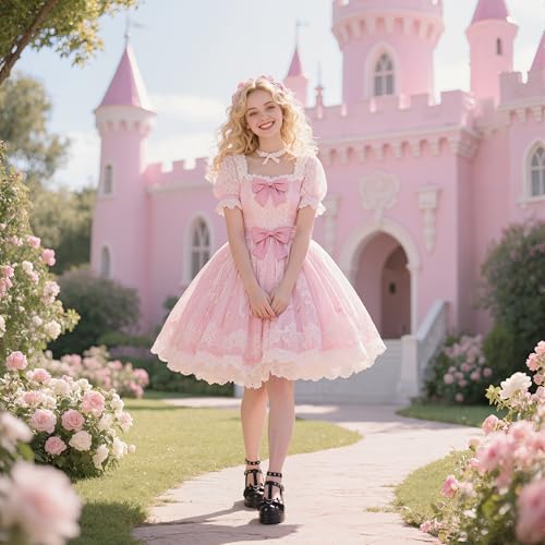 Image of CELNEPHO Mary Jane Shoes Women Cute Ankle Strap Platform Wedge High Heel Pumps Gothic Party Dress Shoes for Women