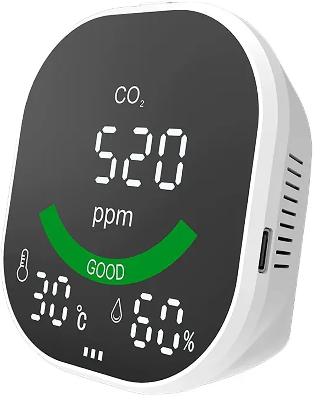 3-in-1 CO2 Monoxide Detector, Smart Indoor Air Quality Monitor with Temperature Humidity, Over-limit Alarm and 400-5000 PPM-NDIR Tester Reader, For Home Outdoor Car Travel