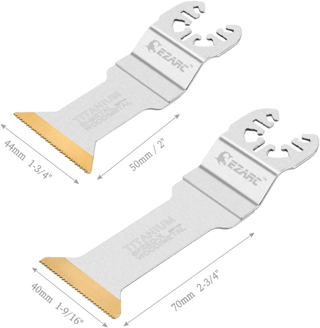 EZARC 6 pcs Titanium Oscillating Multitool Blades Long and Standard Cut Saw Blades Fast Cutting for Wood, Metal and Hard Material