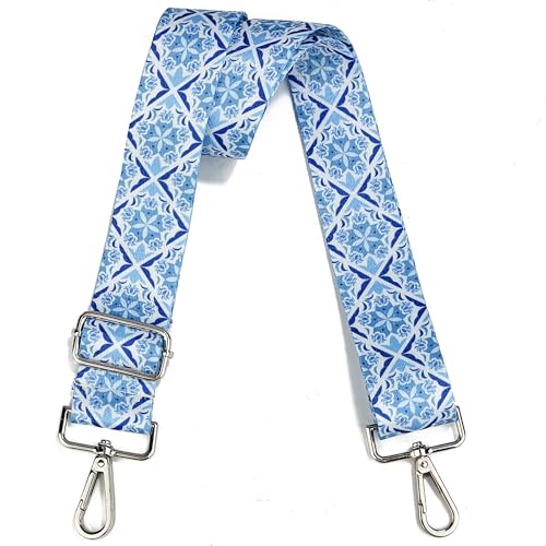 1.5" Wide Purse Strap Silver Hardware Adjustable Replacement Long Crossbody Bag Strap for Thick Shoulder Bags Canvas Handbags Straps