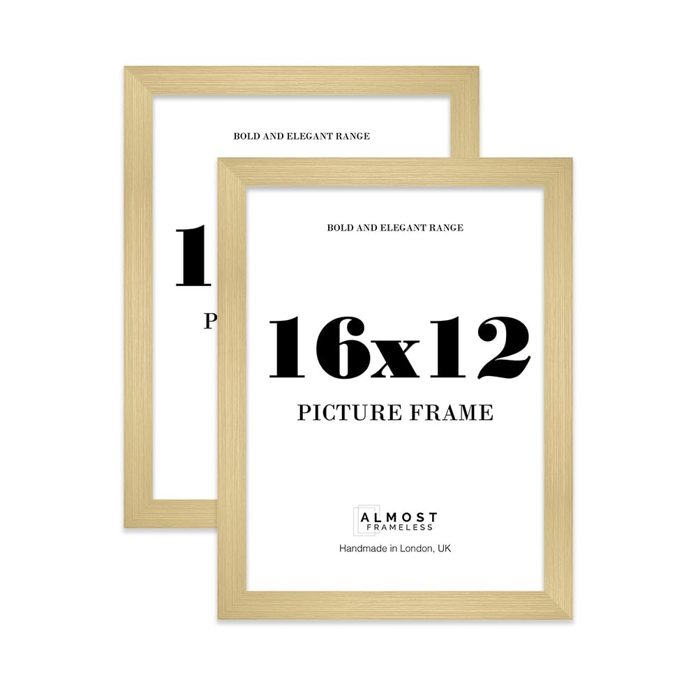 16x12 Picture Frame, Display 16x12 Pictures (40.6 x 30.5cm) Picture Frame for wall Display - Gold - 2 Pack — image 1