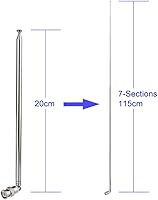 Vista 3 de Bingfu Antena de escáner de radio de policía 20-1300MHz 7 secciones telescópica BNC macho 2-Pack de antena CB de jamón de mano para Uniden Whistler