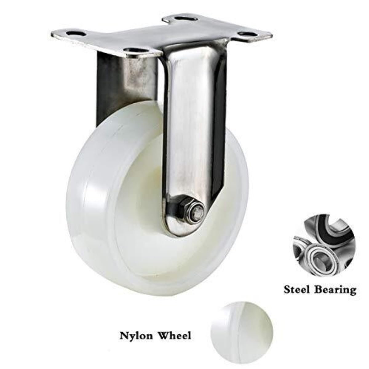Ruedas para Muebles Ruedas Giratorias De Acero Inoxidable De Nailon con Freno Ruedas Giratorias 4 Piezas Ruedas De Transporte