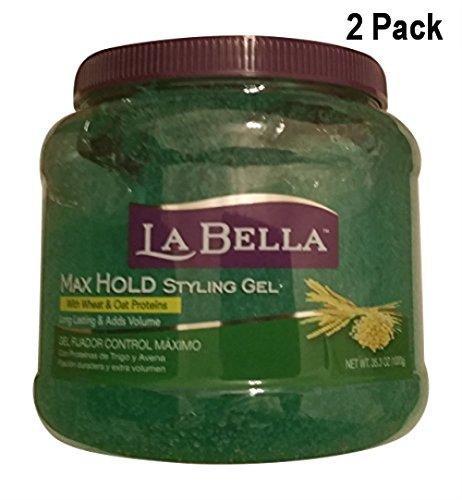 La Bella Max Hold Styling Gel 35.3 Oz (Green) (Pack of 2)