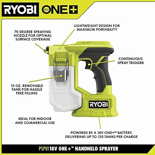 Ryobi One 18V Cordless Handheld Sprayer Kit with (1) 1.5 Ah Battery and Charger 3 51JILs qbVL. AC