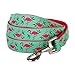 Blueberry Pet Essentials 2 Patterns Durable Pink Flamingo on Light Emerald Dog Leash 5 ft x 5/8